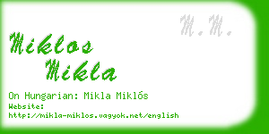 miklos mikla business card